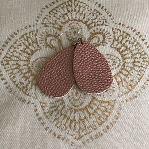 Faux Leather Teardrop Earrings
